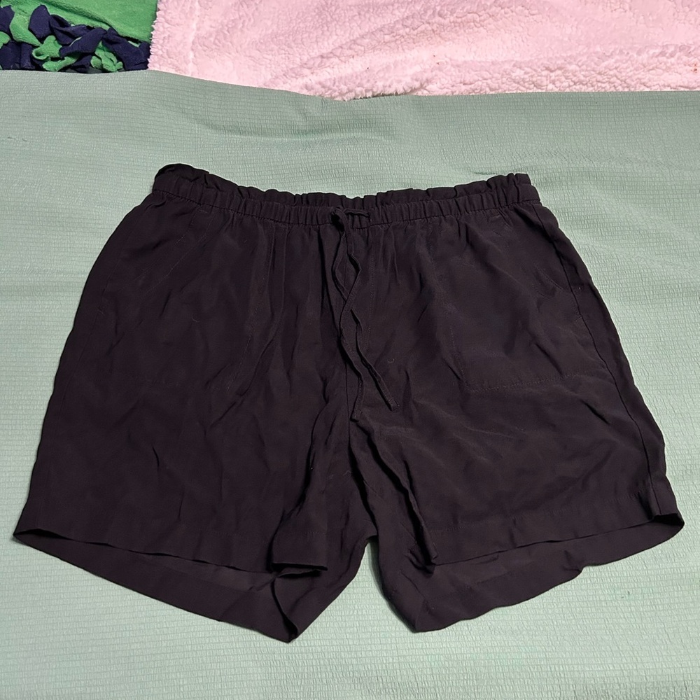 Old Navy Black Tie Waist Linen Shorts